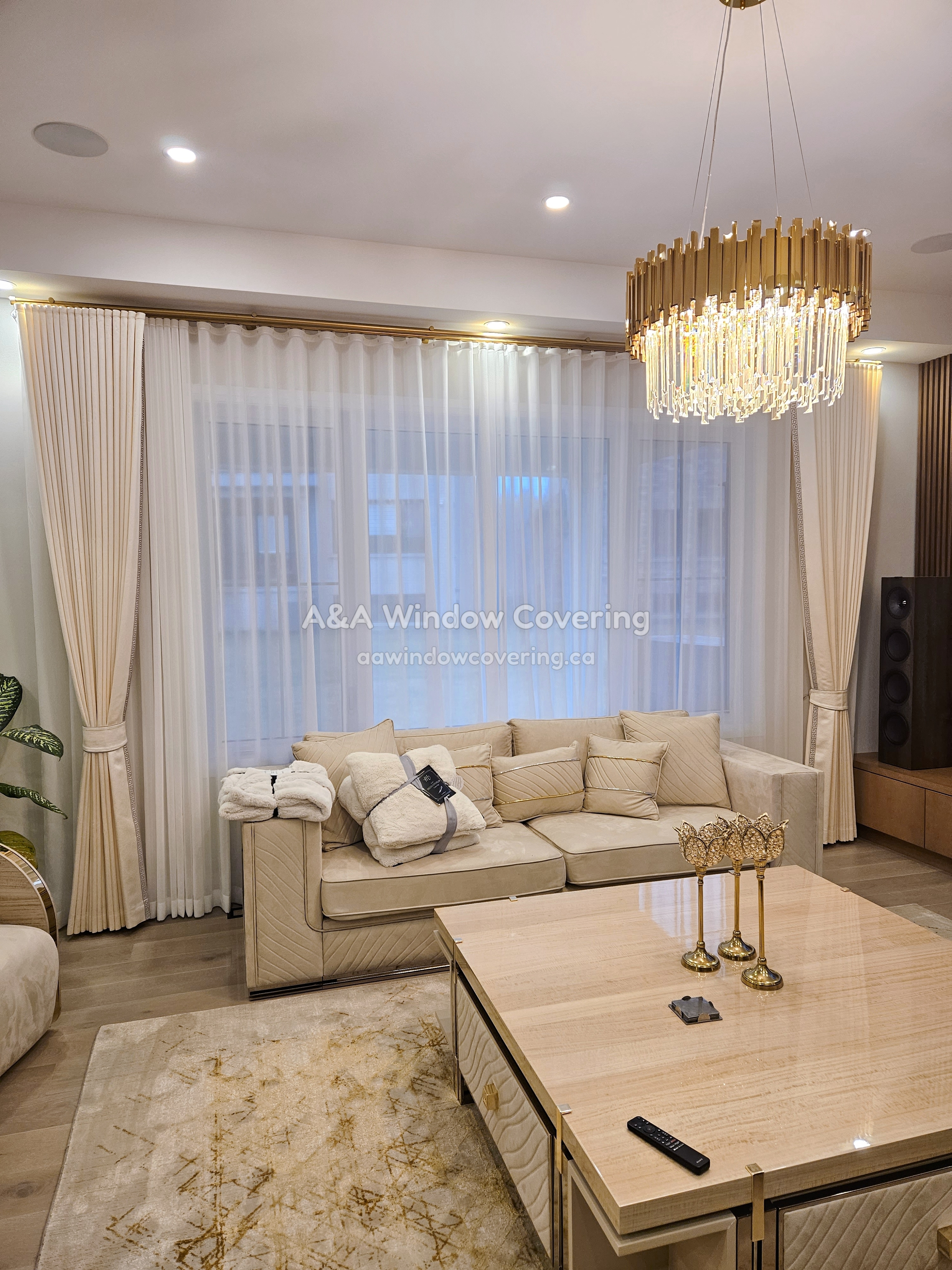 Custom window covering installation by A&A Window Covering